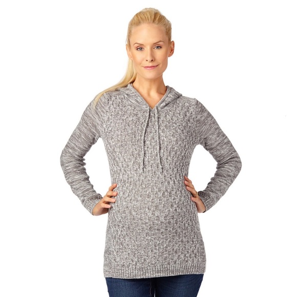 Maternity Oh Baby by
Motherhood™ Cable-Knit Hooded
Sweater Sz M - Picture 1 of 9